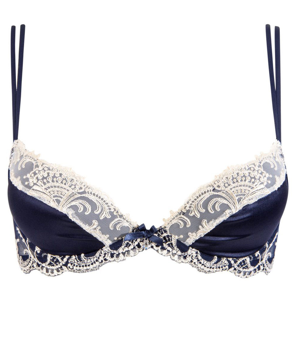 Soutien-gorge charmel bra push-up Splendeur soie Lise Charmel Bleu fonce ensemble