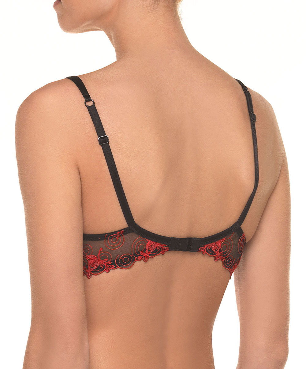 Soutien-gorge coque Lise Charmel Baisers de fleurs nuit amarante