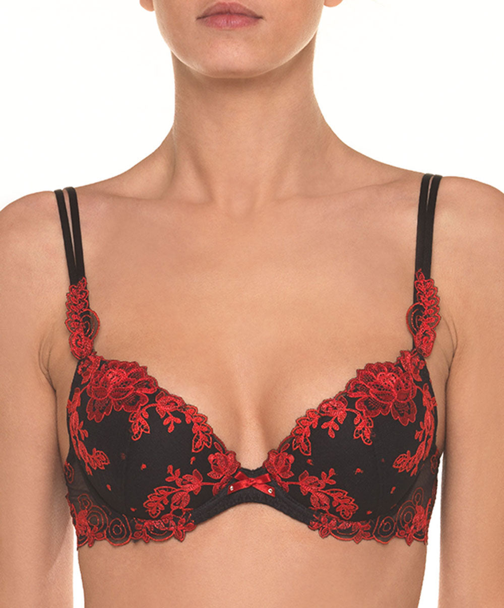 Soutien-gorge coque Lise Charmel Baisers de fleurs nuit amarante
