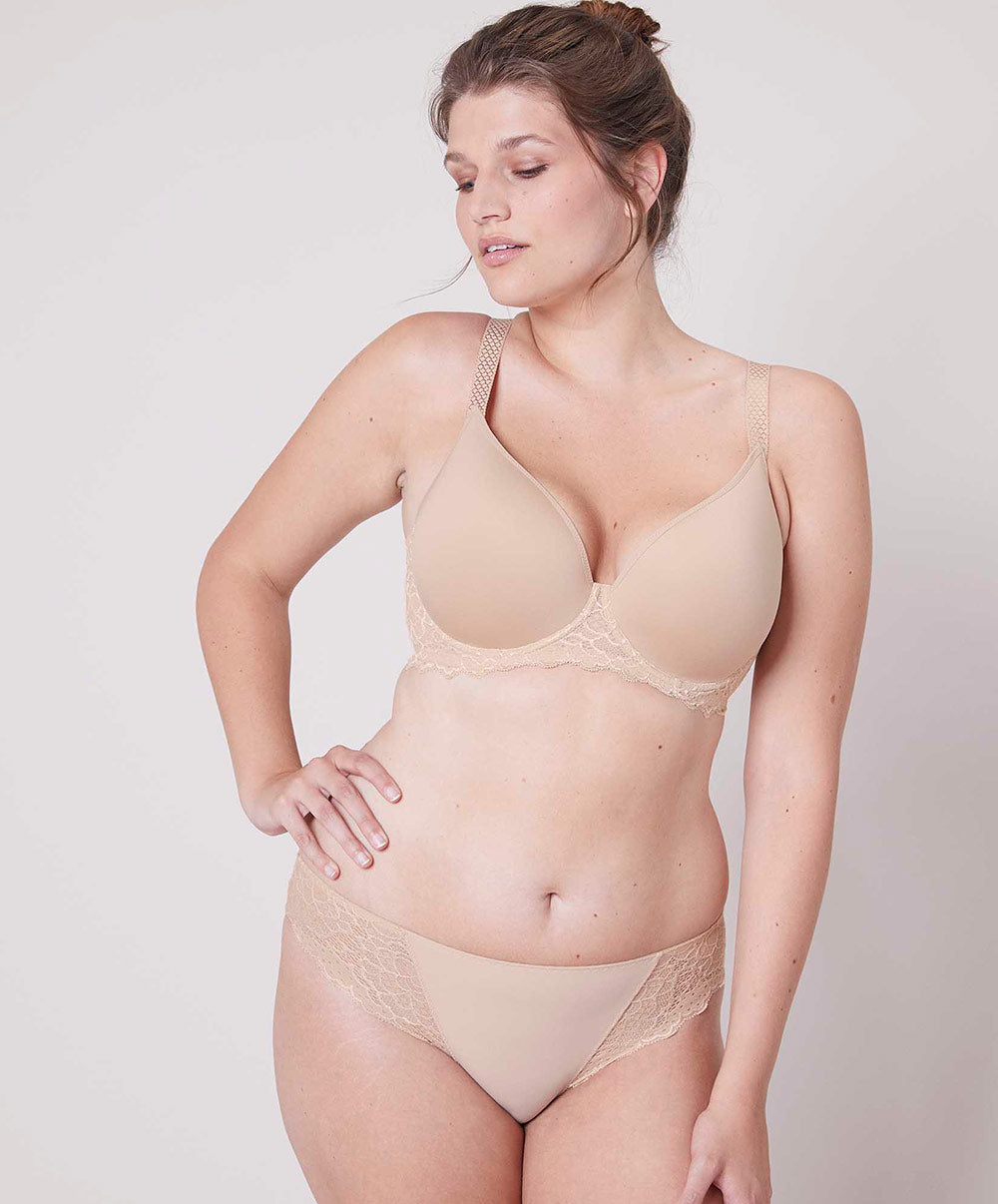 Soutien-gorge coque armatures spacer 3D Simone Pérèle Caresse peau rosée 12A316-739