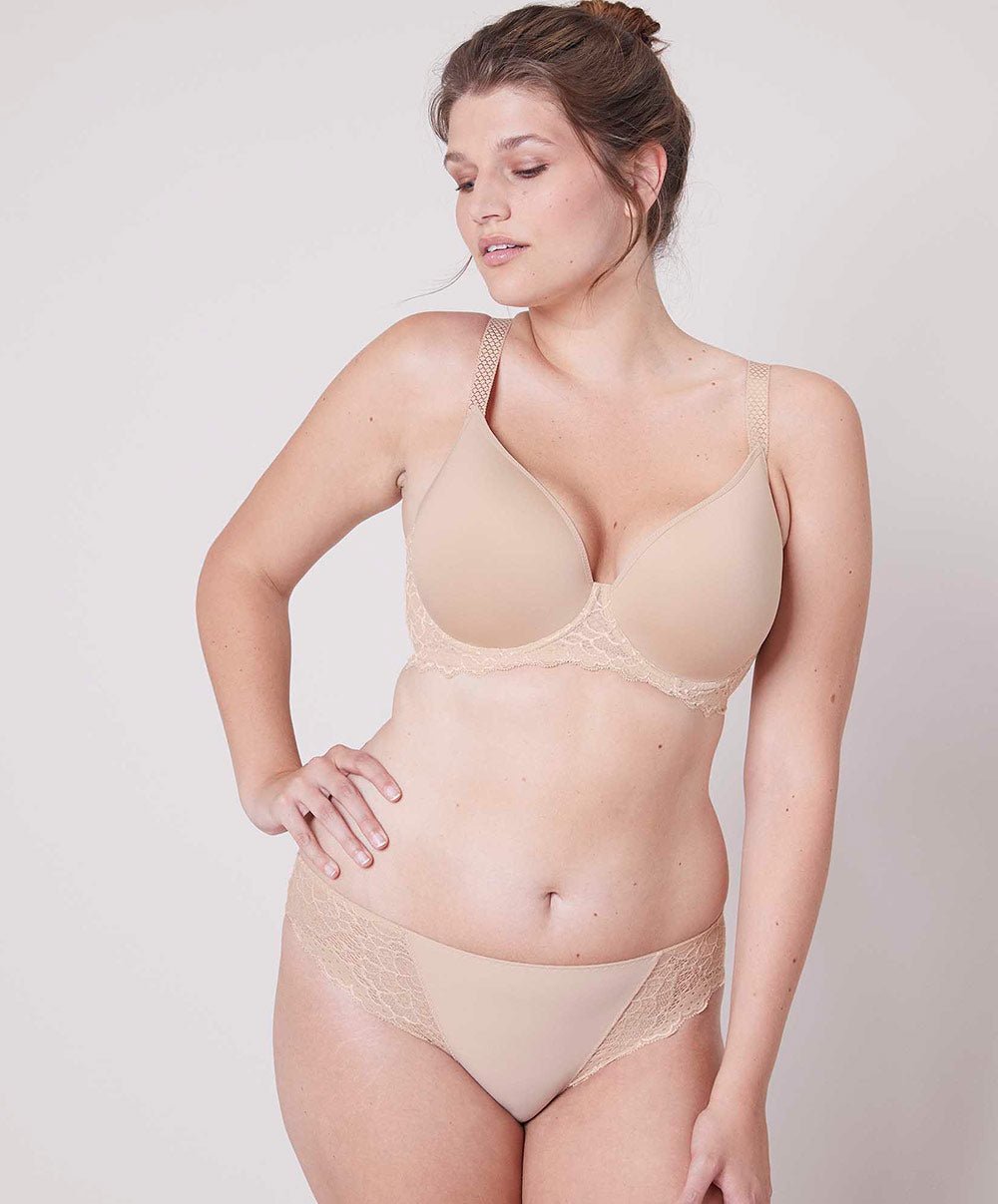 Soutien-gorge coque armatures spacer 3D Simone Pérèle Caresse peau rosée 12A316-739