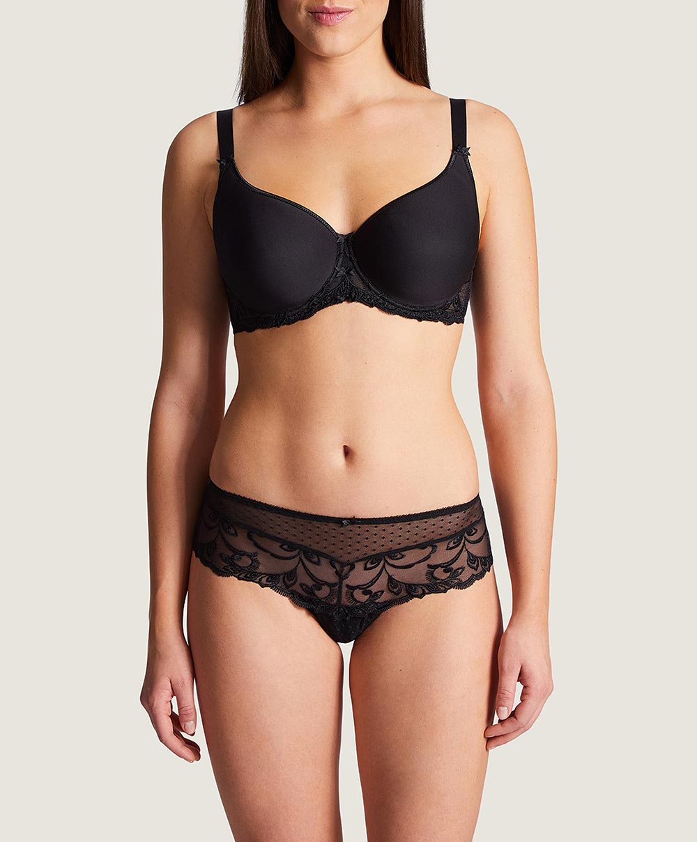 Soutien-gorge coque moulé lisse spacer Au Bal de Flore noir Aubade OF09-02-NOIR