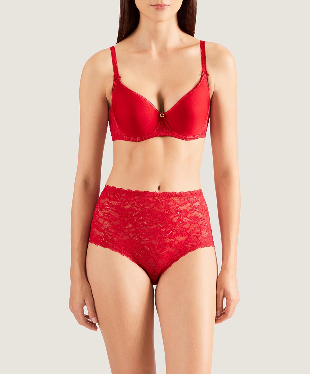 Soutien-gorge coque moulé lisse spacer rouge Rosessence rouge gala Aubade HK09-02-GALA