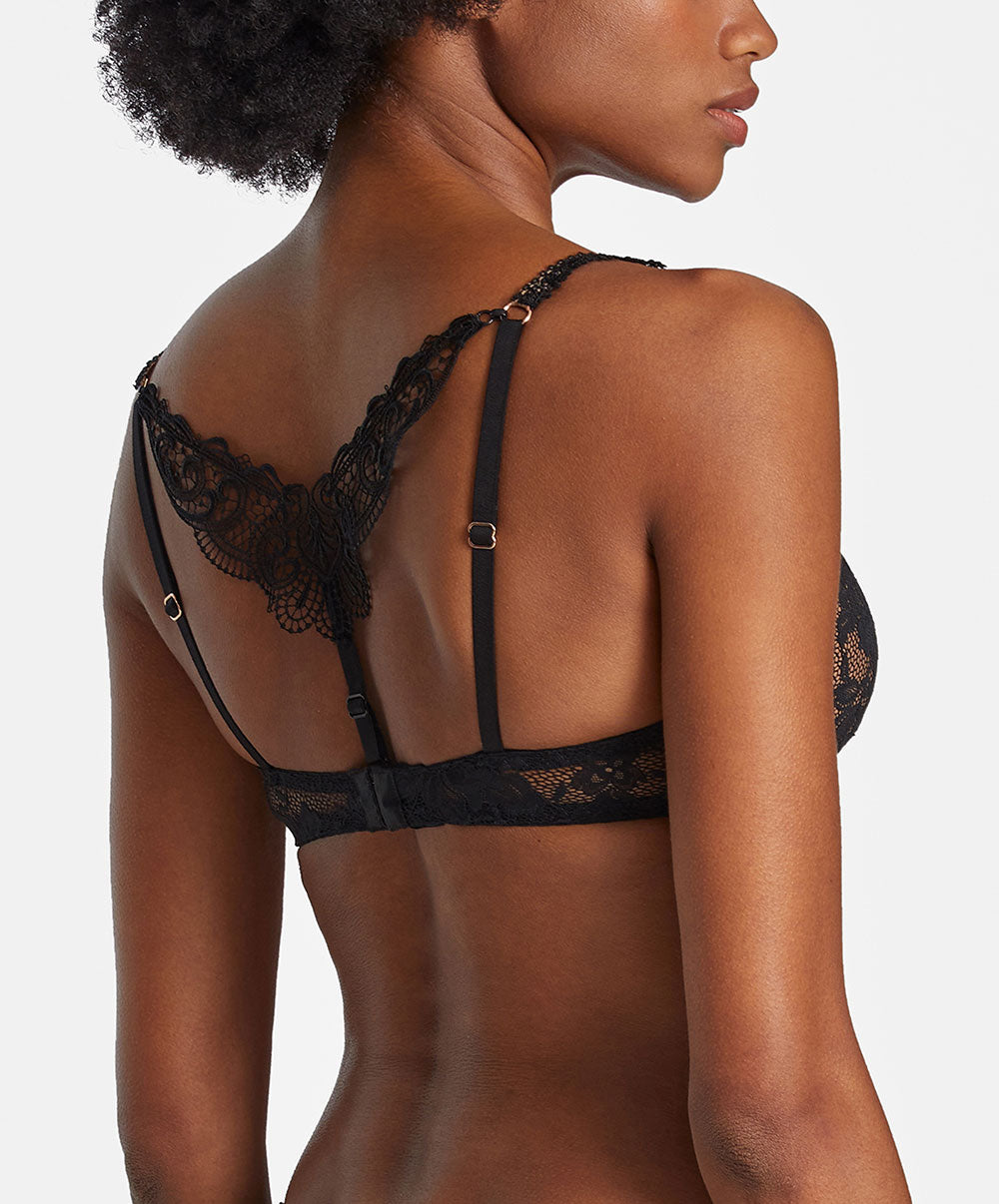 Soutien-gorge push-up coque plunge Night Bird black queen Aubade RDN08-BQUE
