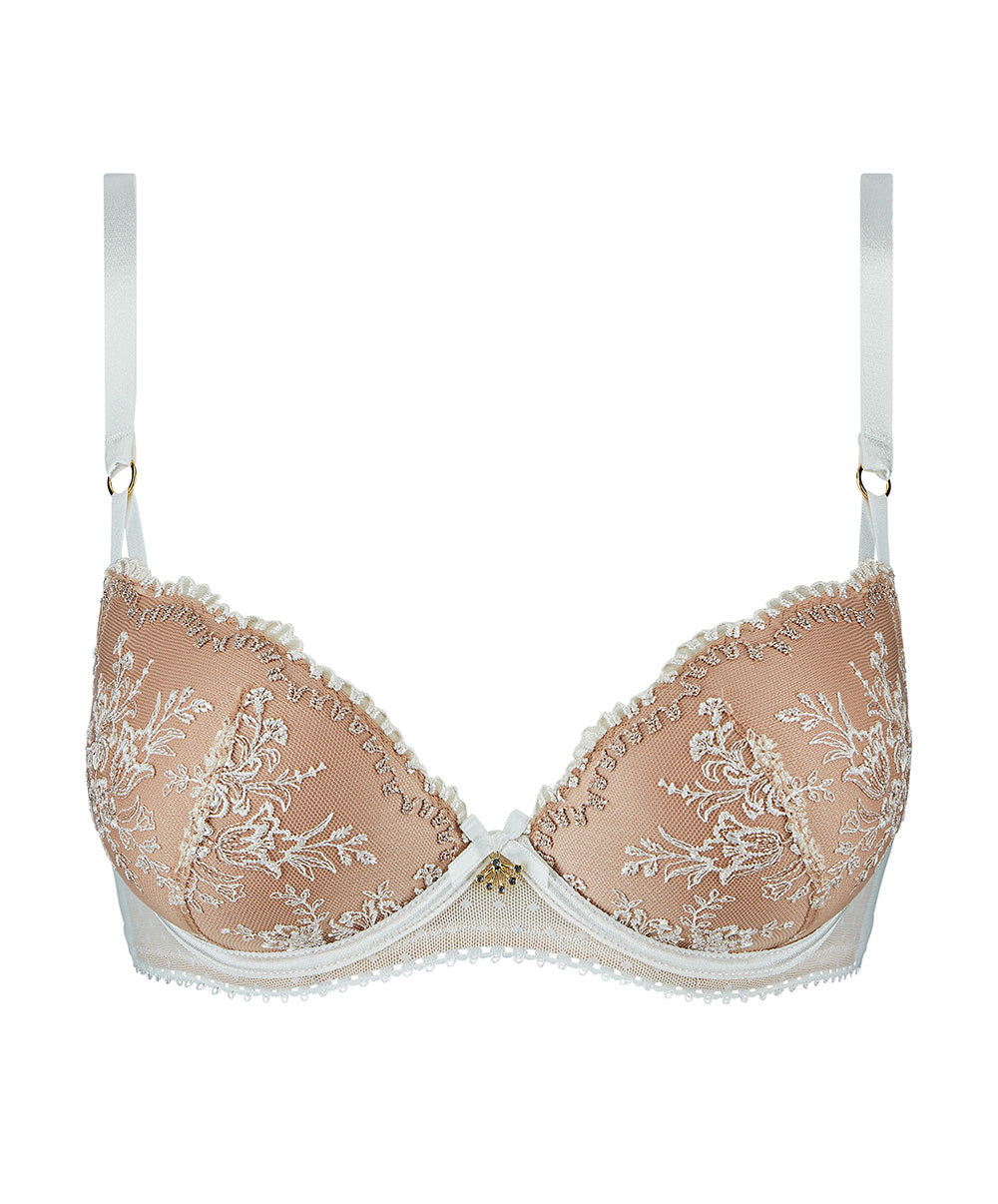 Soutien-gorge push-up coque plunge Trésor Infini white wind Aubade IDN08-WHIW