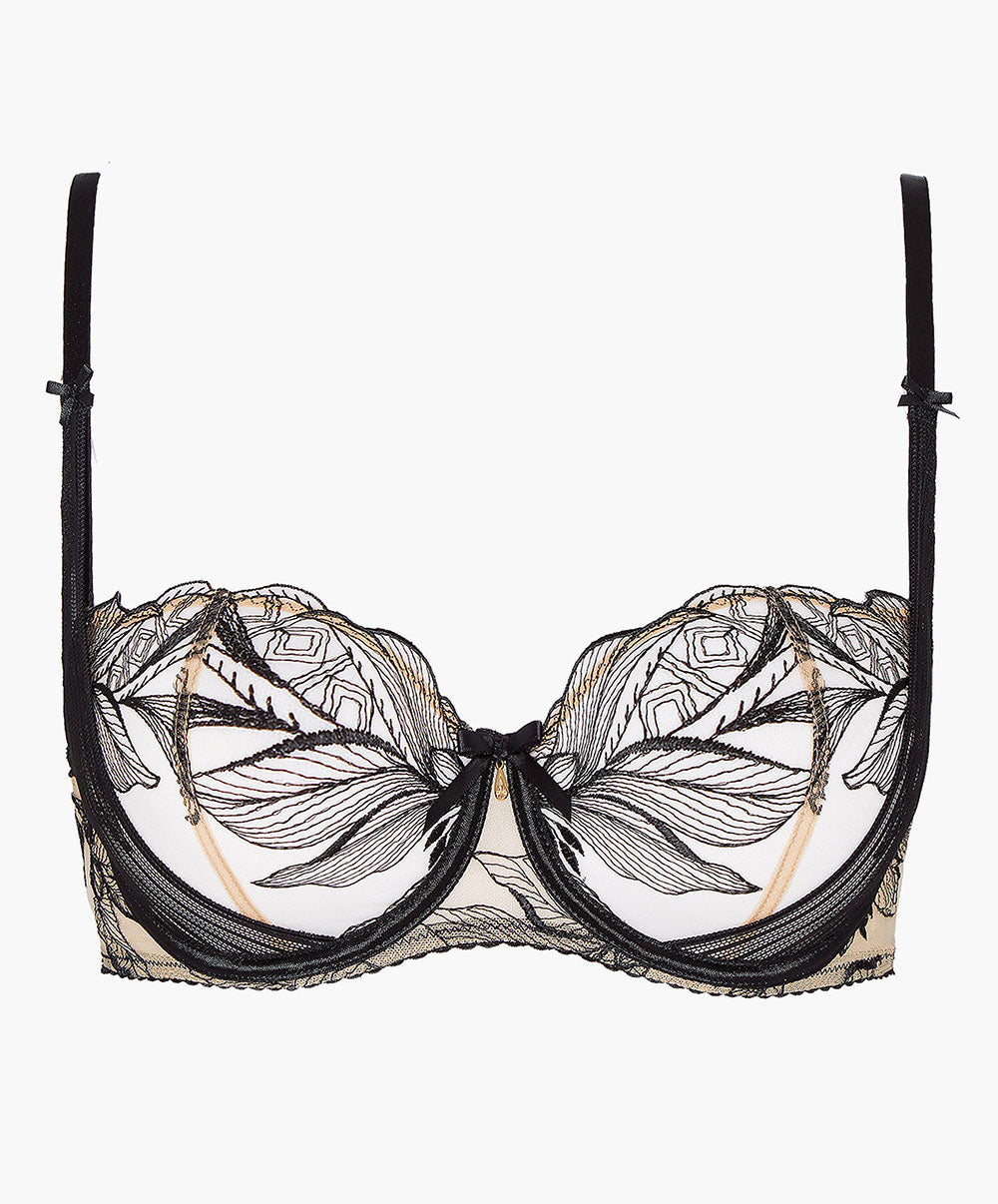 Soutien-gorge corbeille Fleur de Tatoo encre noire Aubade TB14-ENNO