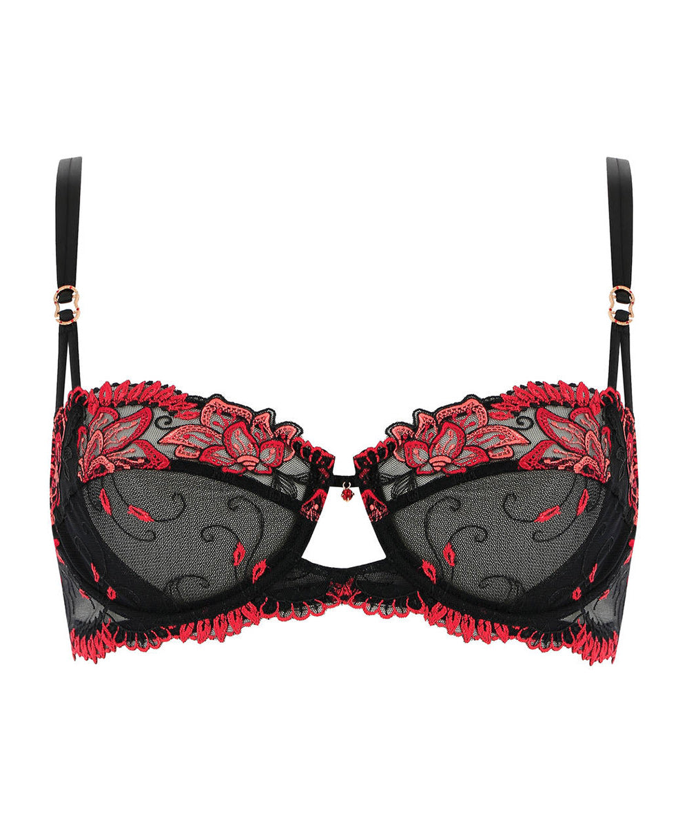 Soutien-gorge corbeille Lise Charmel Écrin Désir noir et rouge