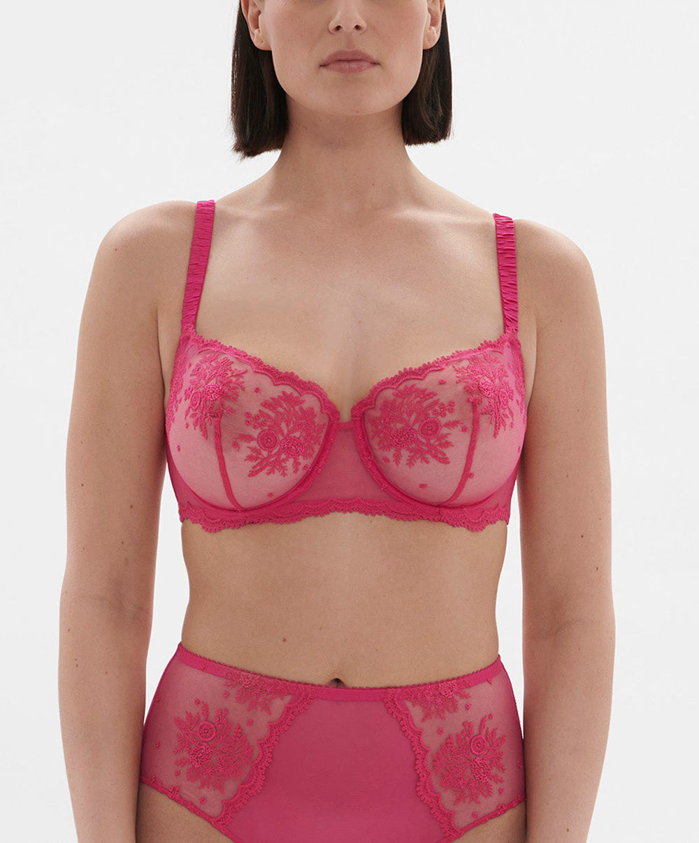 Soutien-gorge corbeille Simone Pérèle Intrigue rose disco 1E2330-346