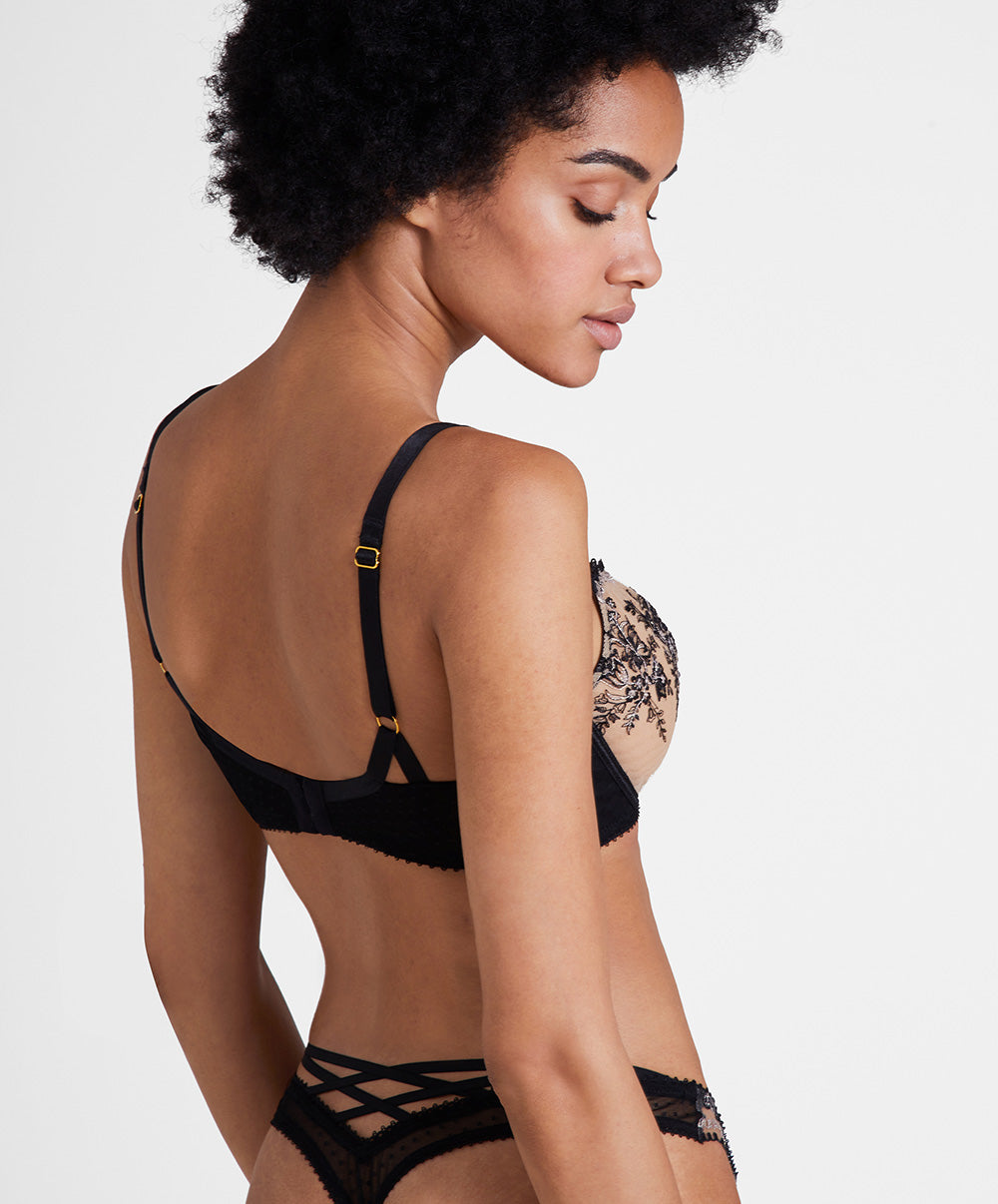 Soutien-gorge corbeille armatures Trésor Infini black magic Aubade IDF14-BMAG