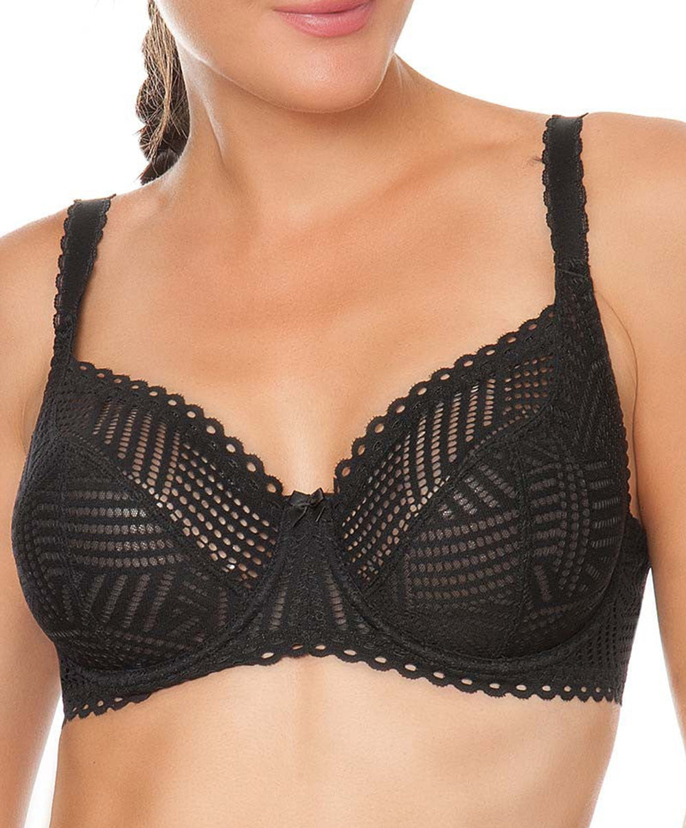 Soutien-gorge corbeille bonnets profonds "Fitting" Antigel de Lise Charmel Tressage Graphic noir FCC2837-TN