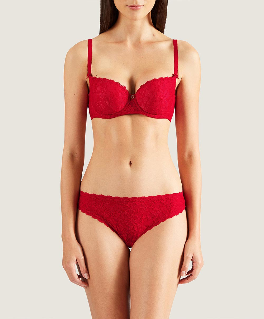 Soutien-gorge corbeille coque rouge Rosessence rouge gala Aubade HK04-GALA