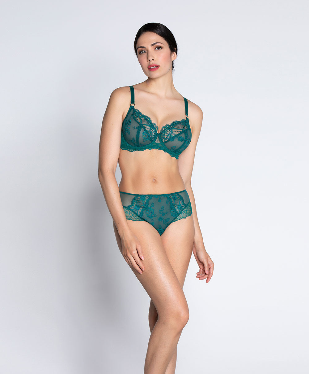 Soutien-gorge corbeille grand taille Lise Charmel Sublime en Dentelle vert princesse ACH2813-VP