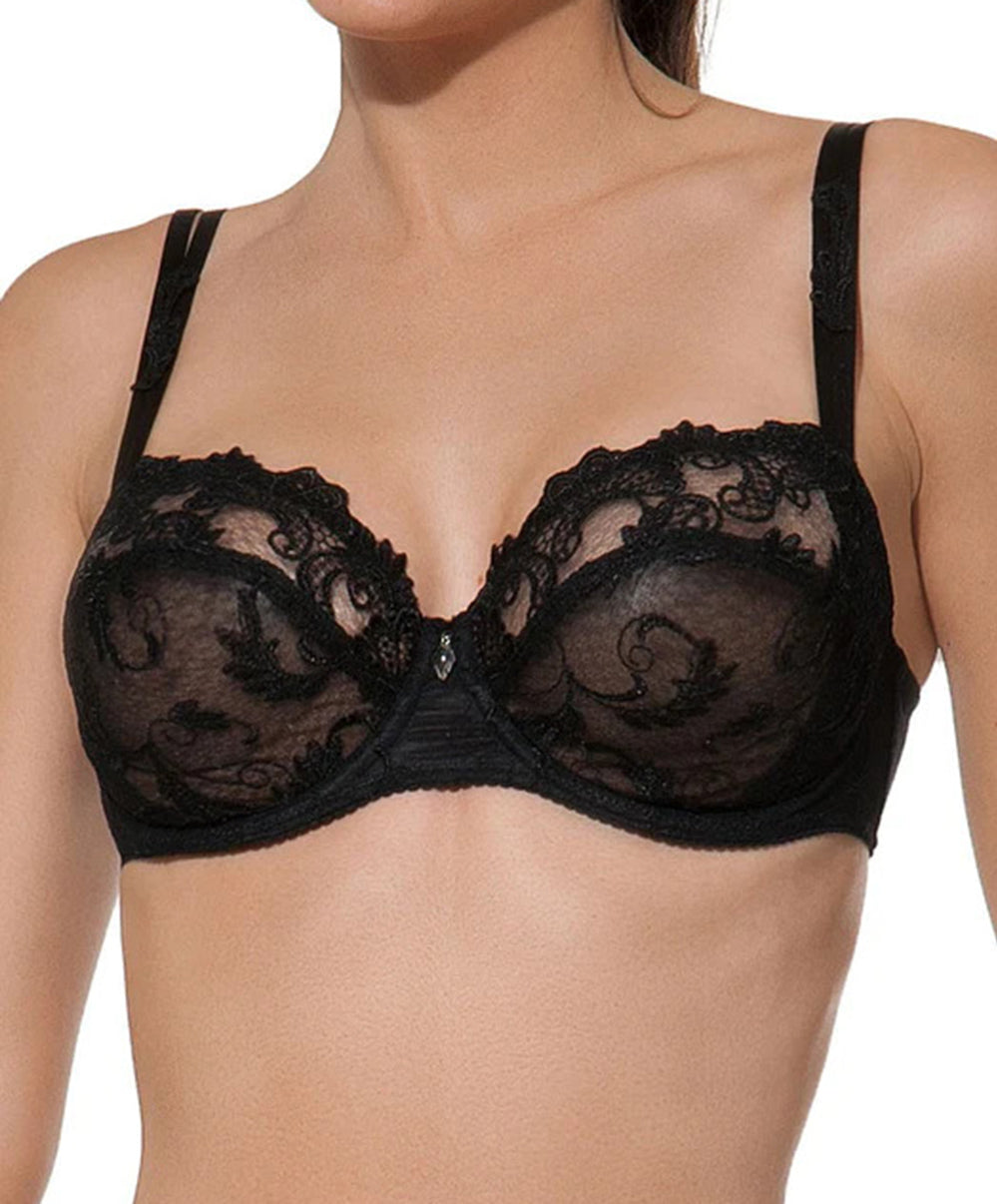 Soutien-gorge corbeille grande taille Lise Charmel Dressing Floral noir BCC3088-NO