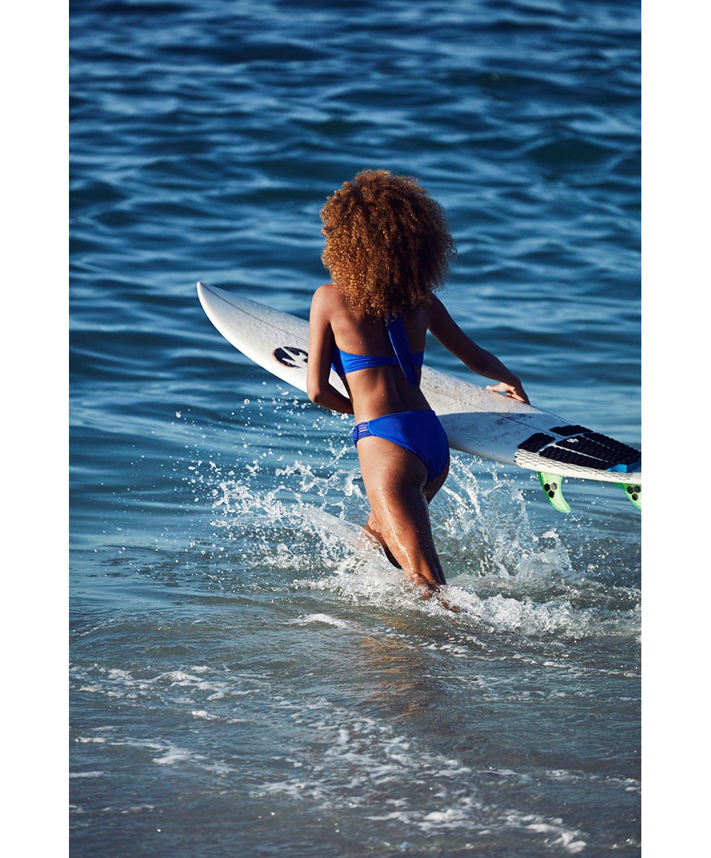 Soutien-gorge de bain armatures tour de cou Macrame Freya swim Bleu cobalt