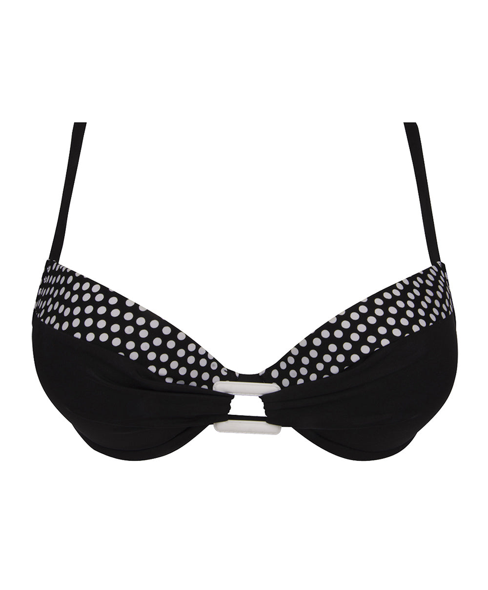 Soutien-gorge de bain coque La Muse Dolce Vita pois noir Antigel Bain EBB4386-PN
