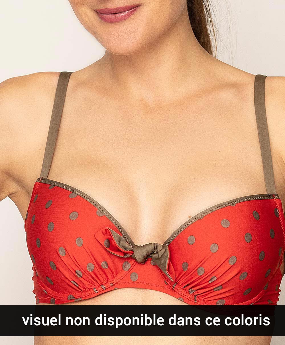 Soutien-gorge de bain coque La Pois Toujours acqua brun Antigel Bain EBA4322-PA