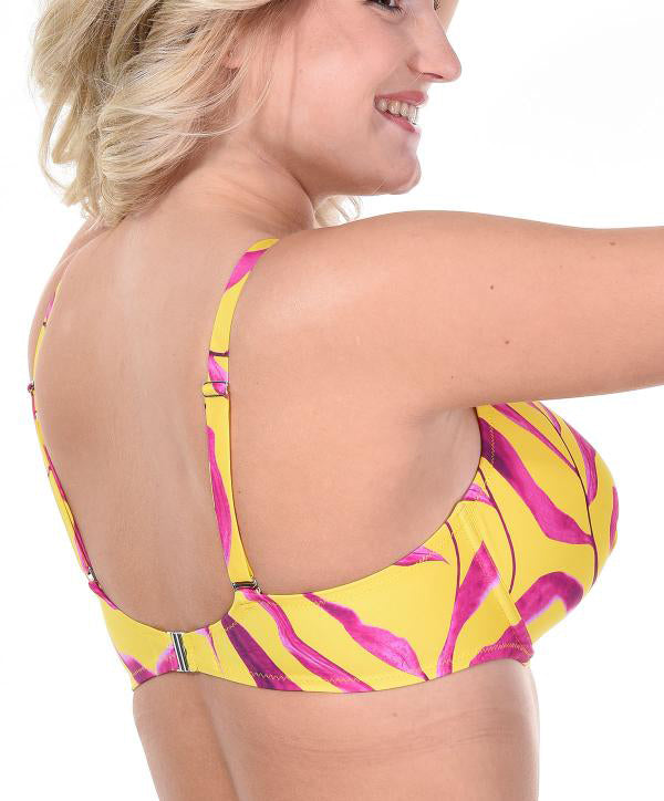 Soutien-gorge de bain coque bonnets profonds L'Antigelwood feuille rose Antigel Bain FBA4082-FR