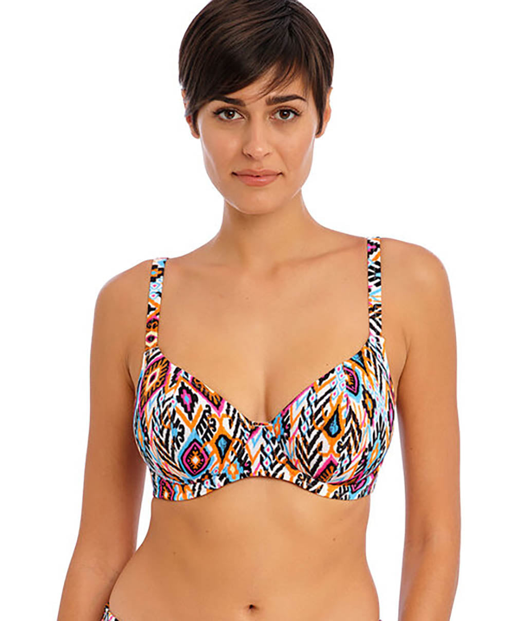Soutien-gorge de bain décolleté plongeant grande taille Viva la fiesta Multicolore Freya swim AS204602-MUI
