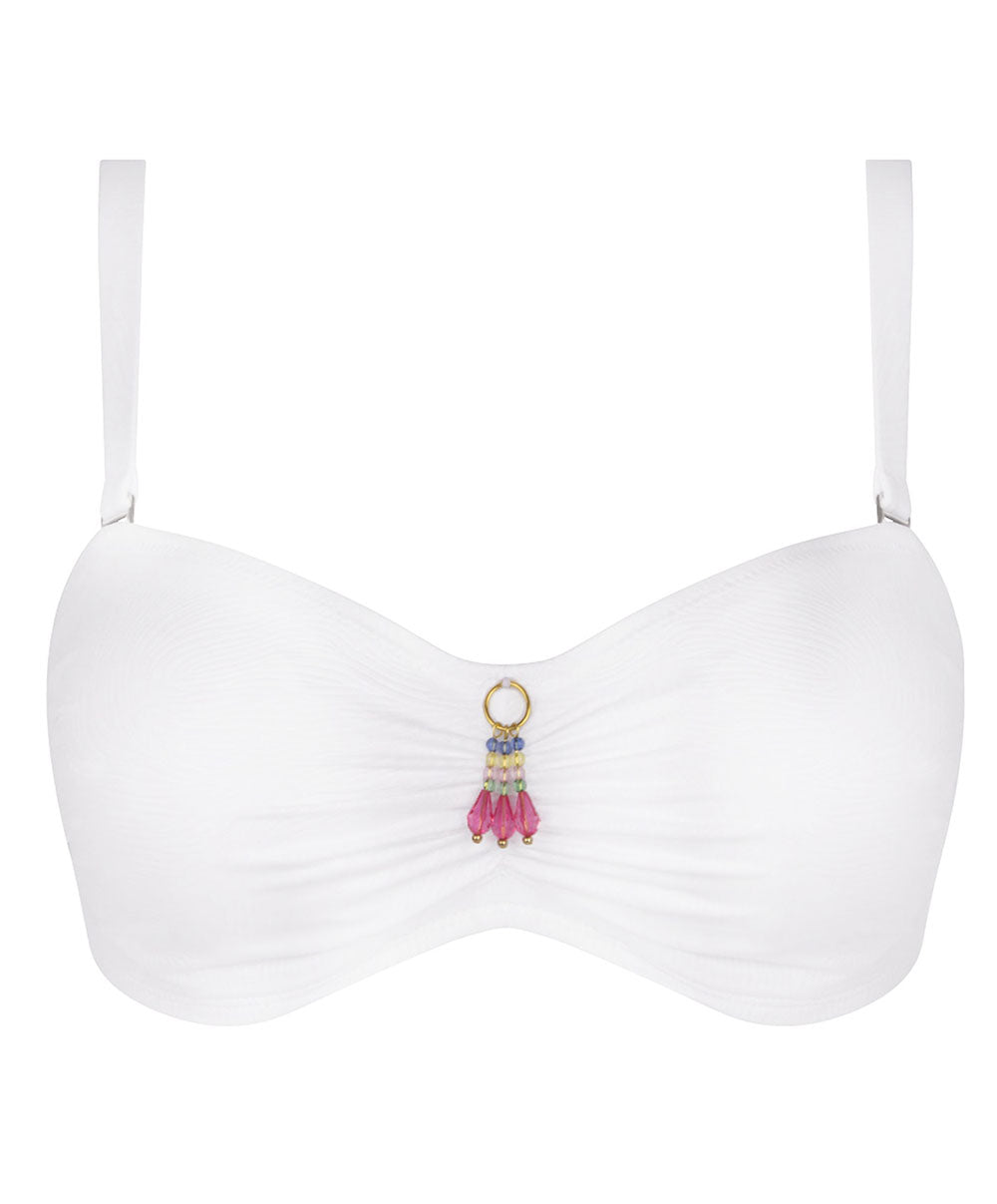 Soutien-gorge de bain souple bandeau La Muse des Vagues blanc Antigel Bain FBB7426-VB 100