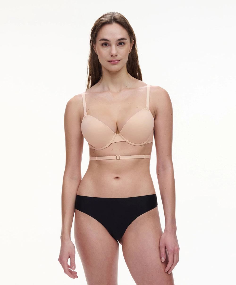 Soutien-gorge coques dos nu multipositions Chantelle Open Back beige doré C912N9-01N