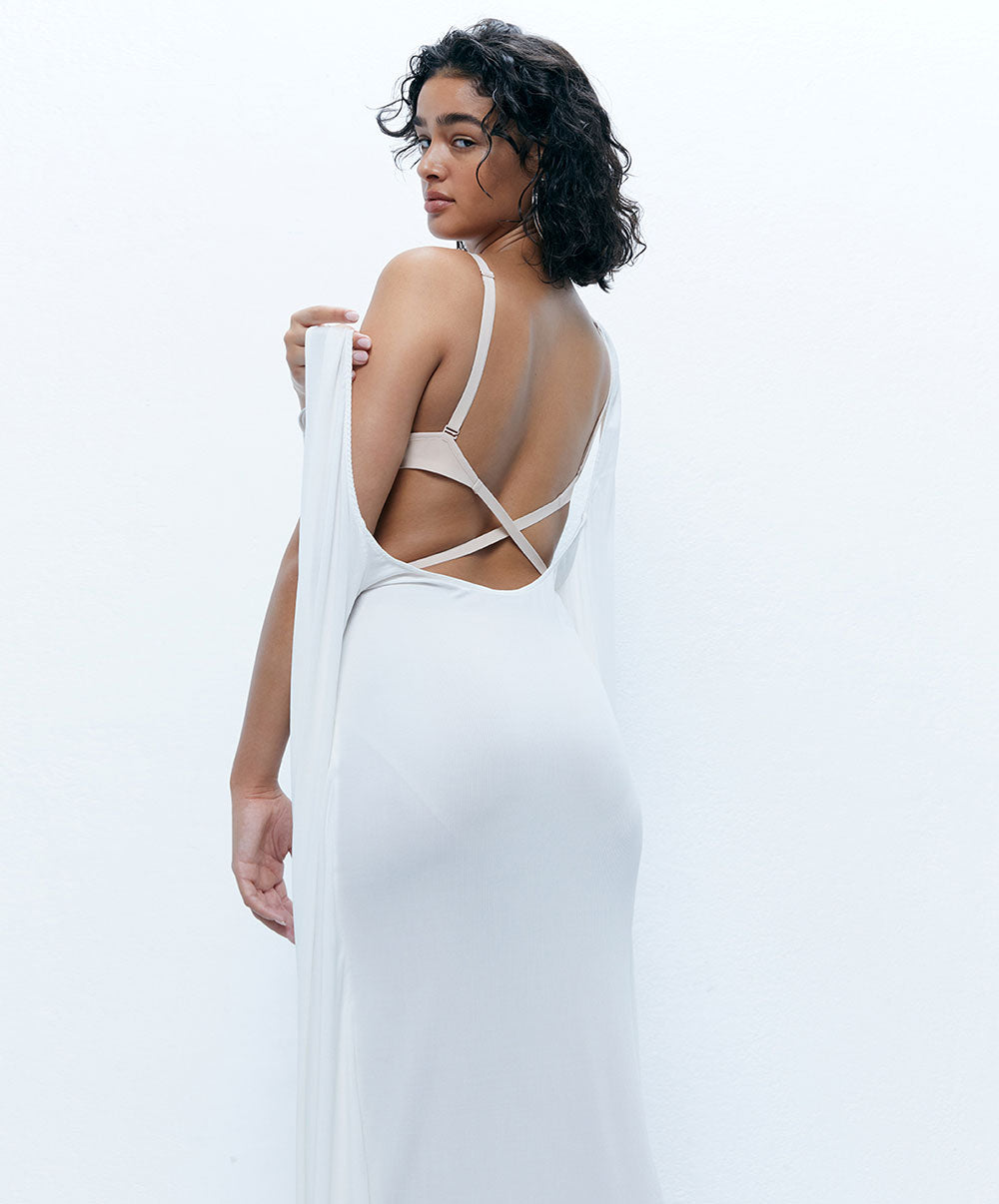 Soutien-gorge coques dos nu multipositions Chantelle Open Back beige doré C912N9-01N