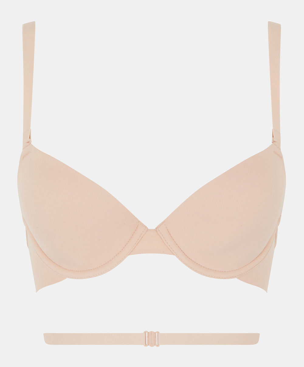 Soutien-gorge coques dos nu multipositions Chantelle Open Back beige doré C912N9-01N