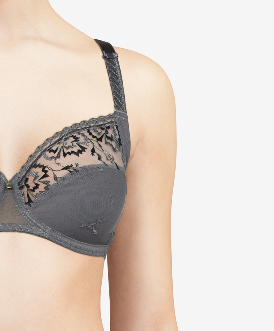 Soutien-gorge couvrant 3 parties grande taille Chantelle Every curve gris ardoise C16B10-047