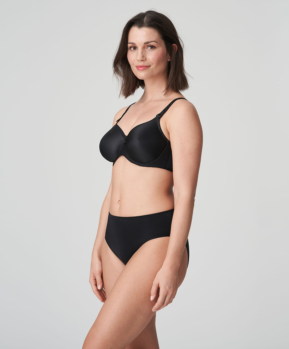 Soutien-gorge emboitant moulé grande taille à armatures invisible PrimaDonna Satin noir 0161332-0161333-ZWA