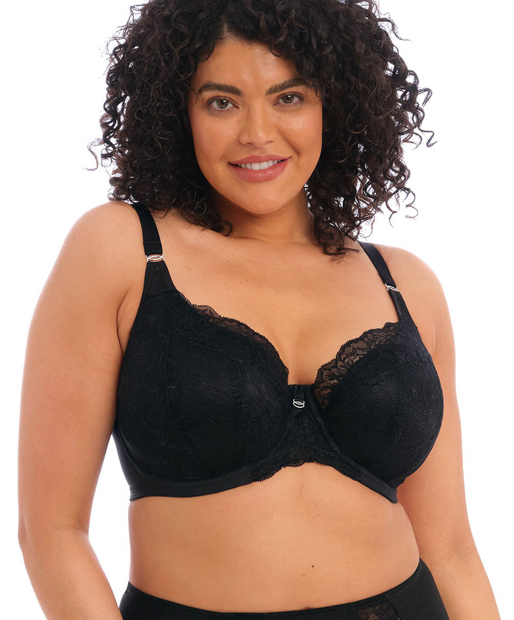 Soutien-gorge grande taille armature paddé plongeant Elomi Brianna Black EL8081-BLK