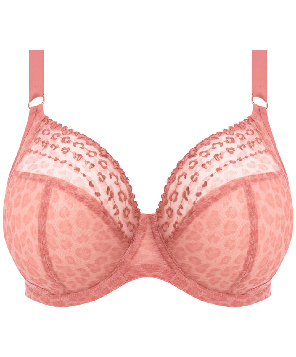 Soutien-gorge grande taille armature plongeant Elomi Matilda rose léopard EL8900-ROO
