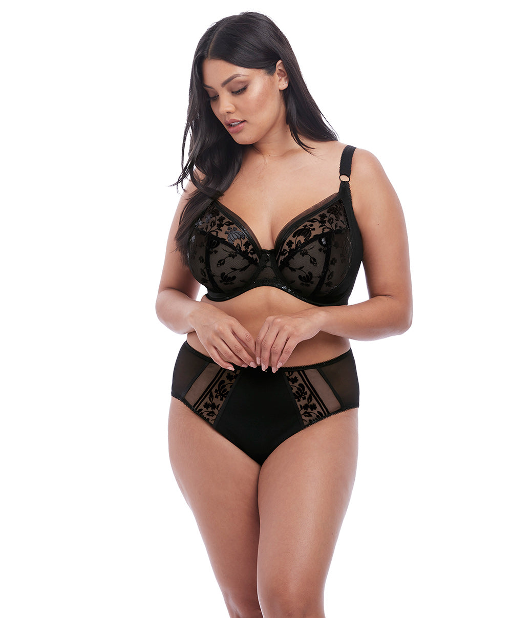 Soutien-gorge grande taille armature plongeant Elomi Roxanne noir EL4460-BLK
