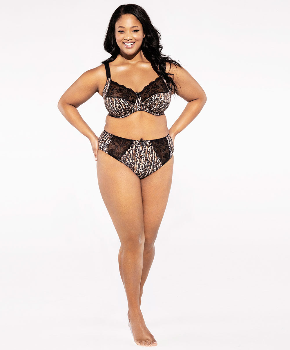Soutien-gorge grande taille armature stretch Elomi Morgan ocelot EL4110-OCT