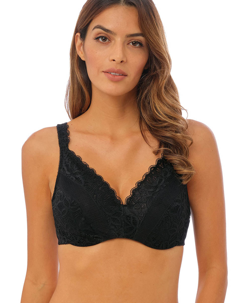 Soutien-gorge minimiseur en dentelle Wacoal Raffine noir WE148012-BLK