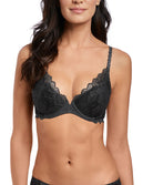 Soutien-gorge push-up plunge Wacoal Lace Perfection charcoal gris anthracite WE135003-CHL