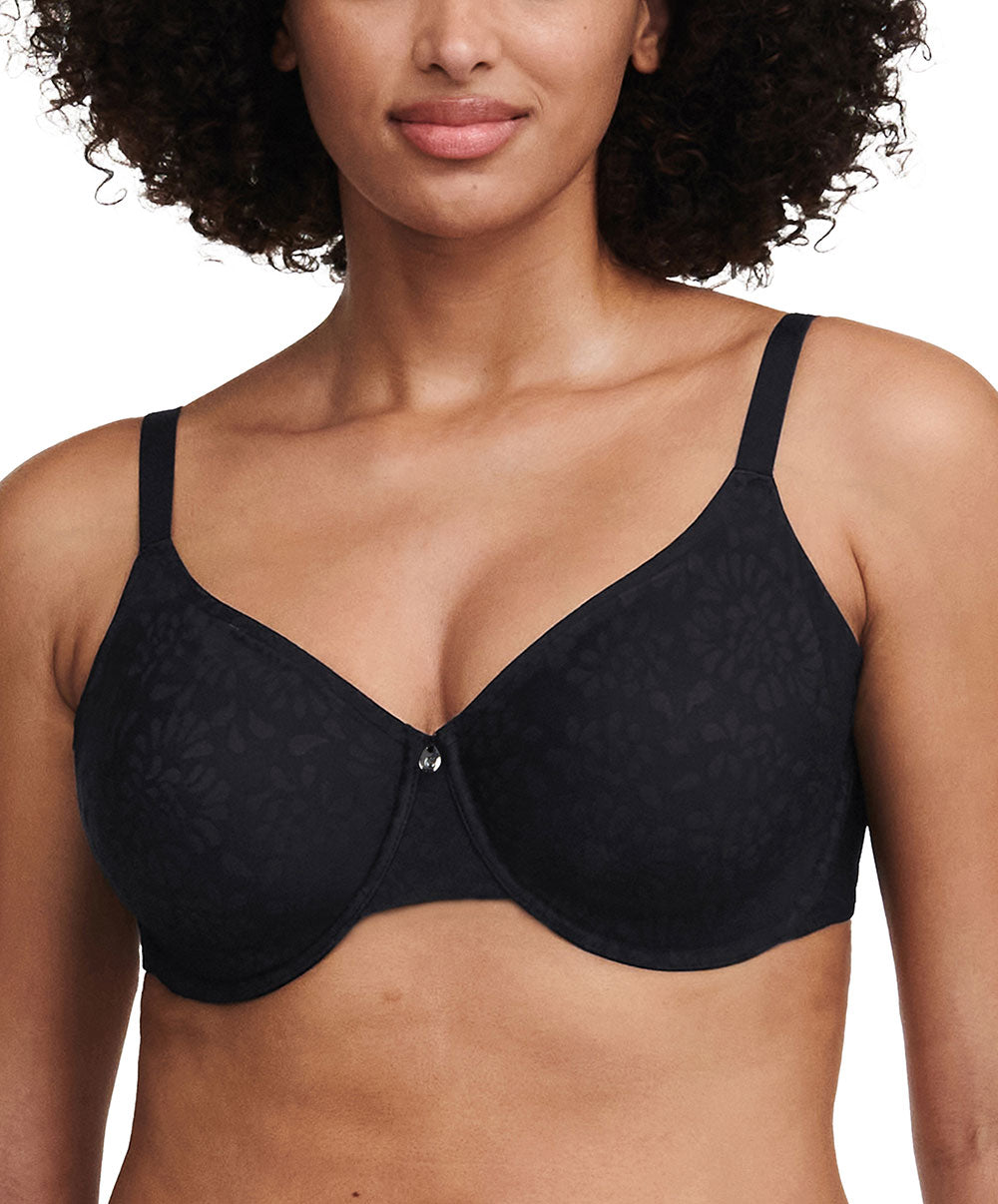 Soutien-gorge moulé très enveloppant grande taille Chantelle Comfort Chic noir C18J20-011