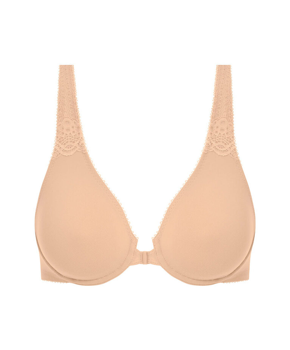 Soutien-gorge ouverture frontale lisse décolleté plongeant Wacoal Soft Embrace sand WA851311-263
