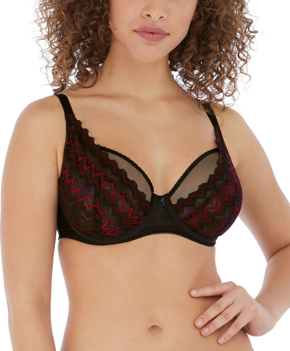 Soutien-gorge décolleté plongeant armature apex haute Freya Festival Vibe noir AA5621-BLK