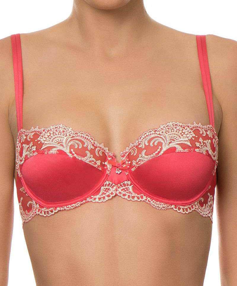 Soutien-gorge rouge en soie type corbeille Lise Charmel Splendeur Soie santal ACC3080-SA fashion