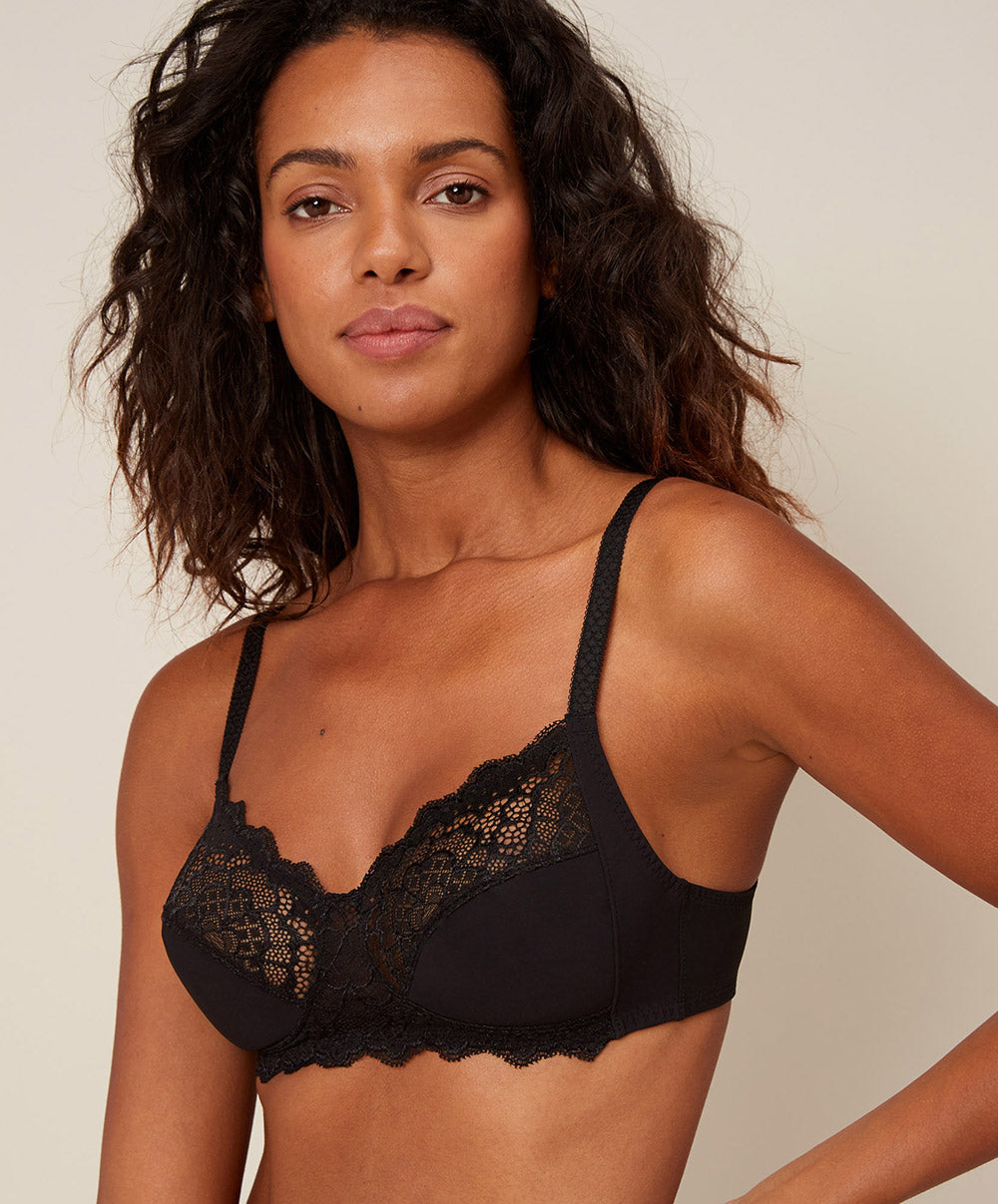 Soutien-gorge sans armatures triangle Simone Pérèle Caresse noir 12A210-015