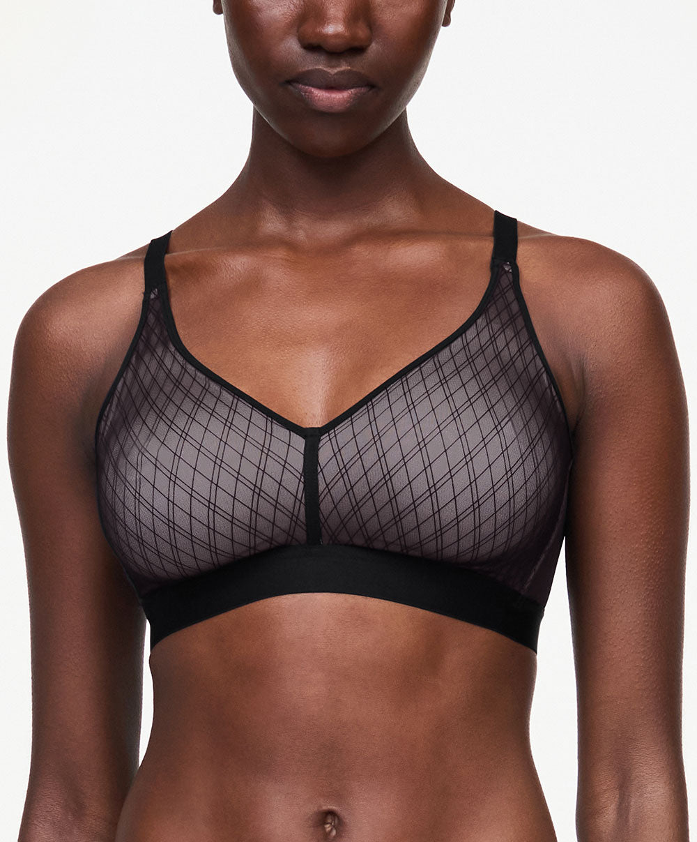 Soutien-gorge sans armatures grande taille Chantelle Smooth Lines noir beige C11N80-0DS