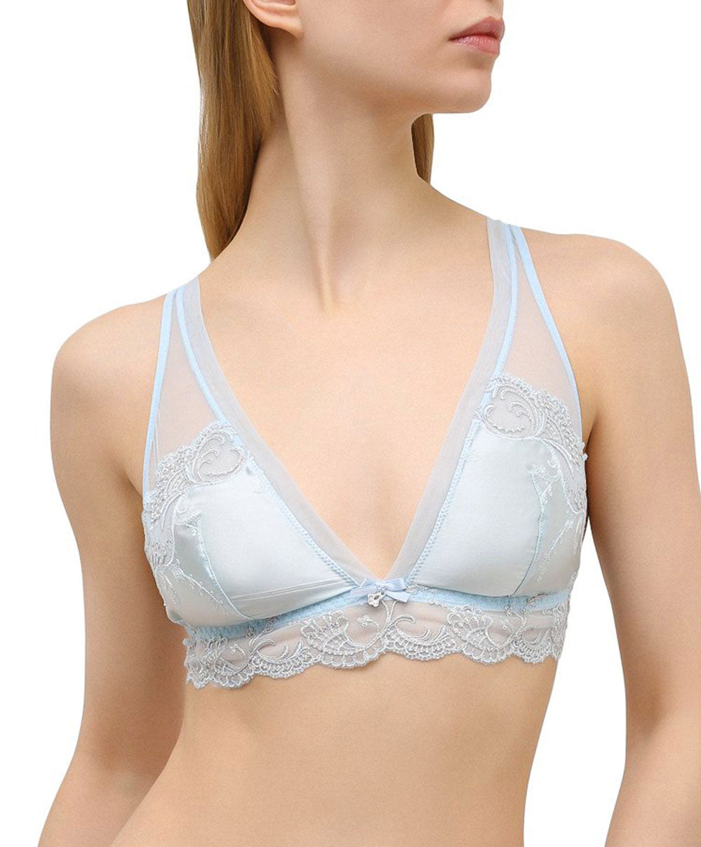 Soutien-gorge en soie sans armatures triangle Lise Charmel Splendeur soie bleu azur ACC6580-SZ
