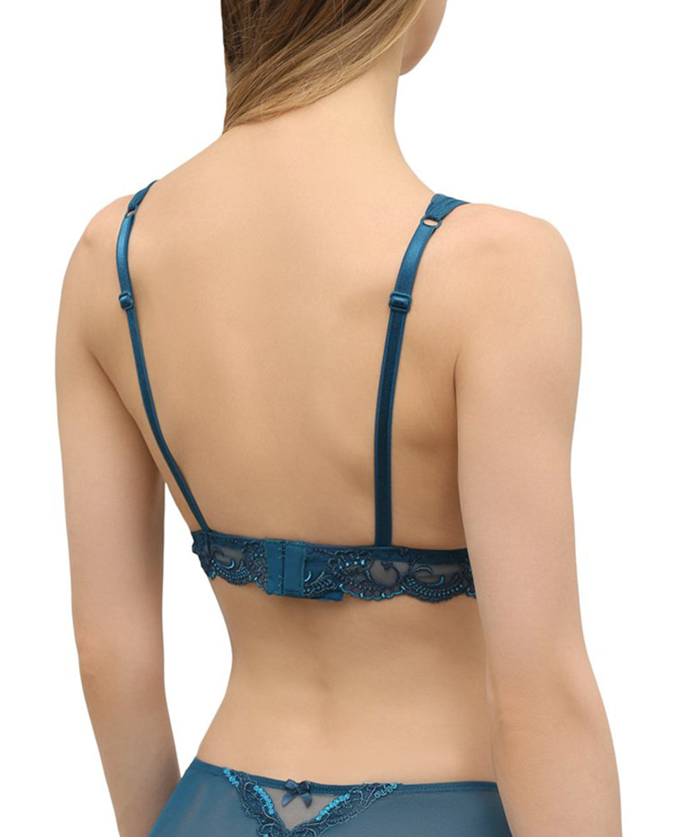 Soutien-gorge en soie sans armatures triangle Lise Charmel Splendeur Soie cyan ACC6580-SC -10