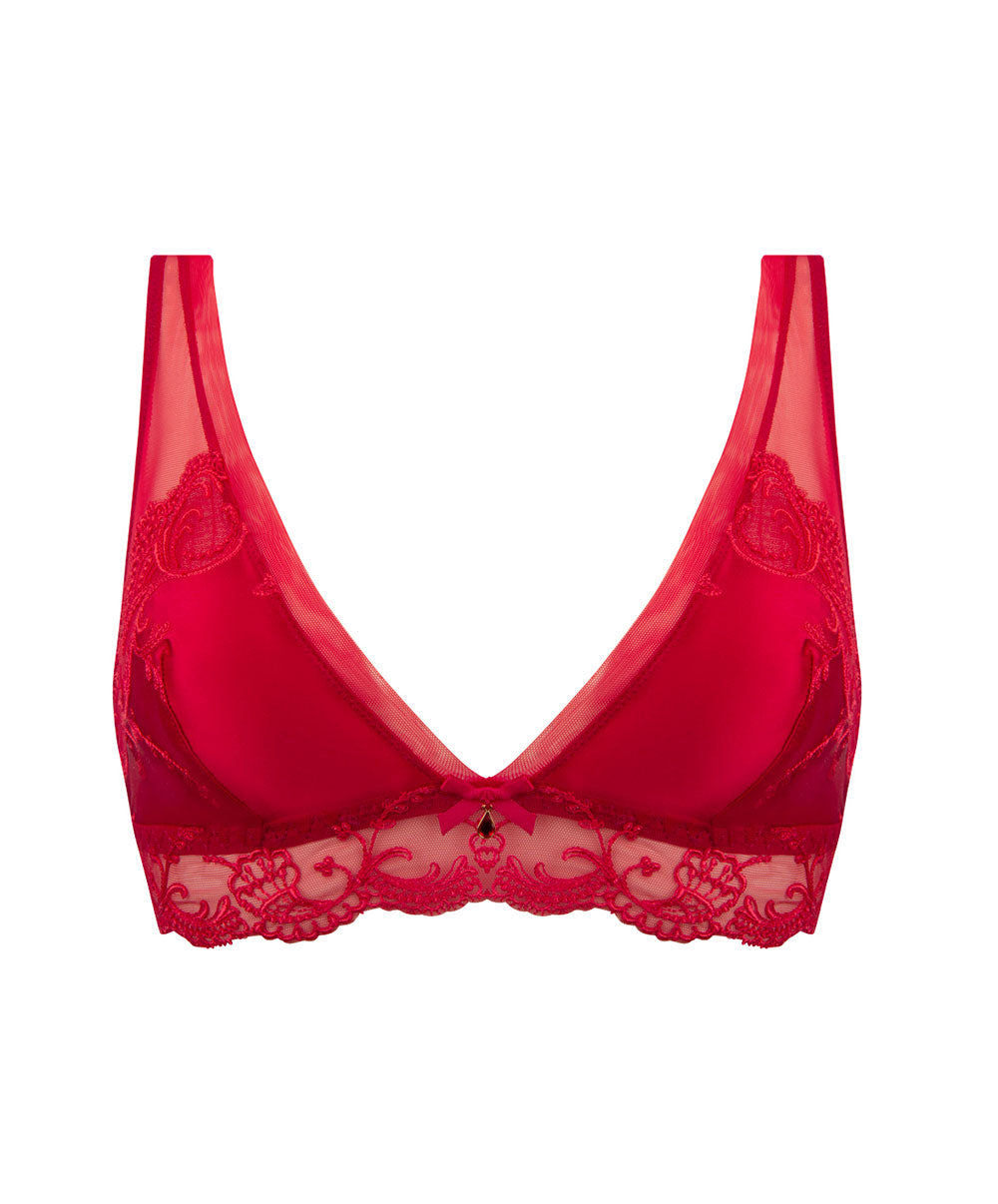 Soutien-gorge en soie sans armatures triangle Lise Charmel Splendeur soie rouge ACC6580-RS