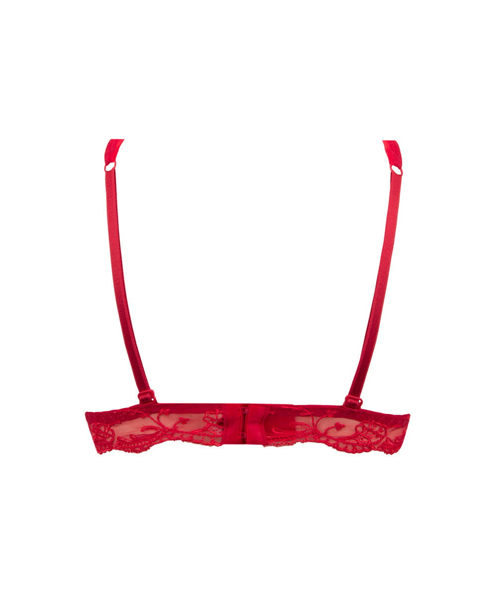 Soutien-gorge en soie sans armatures triangle Lise Charmel Splendeur soie rouge ACC6580-RS