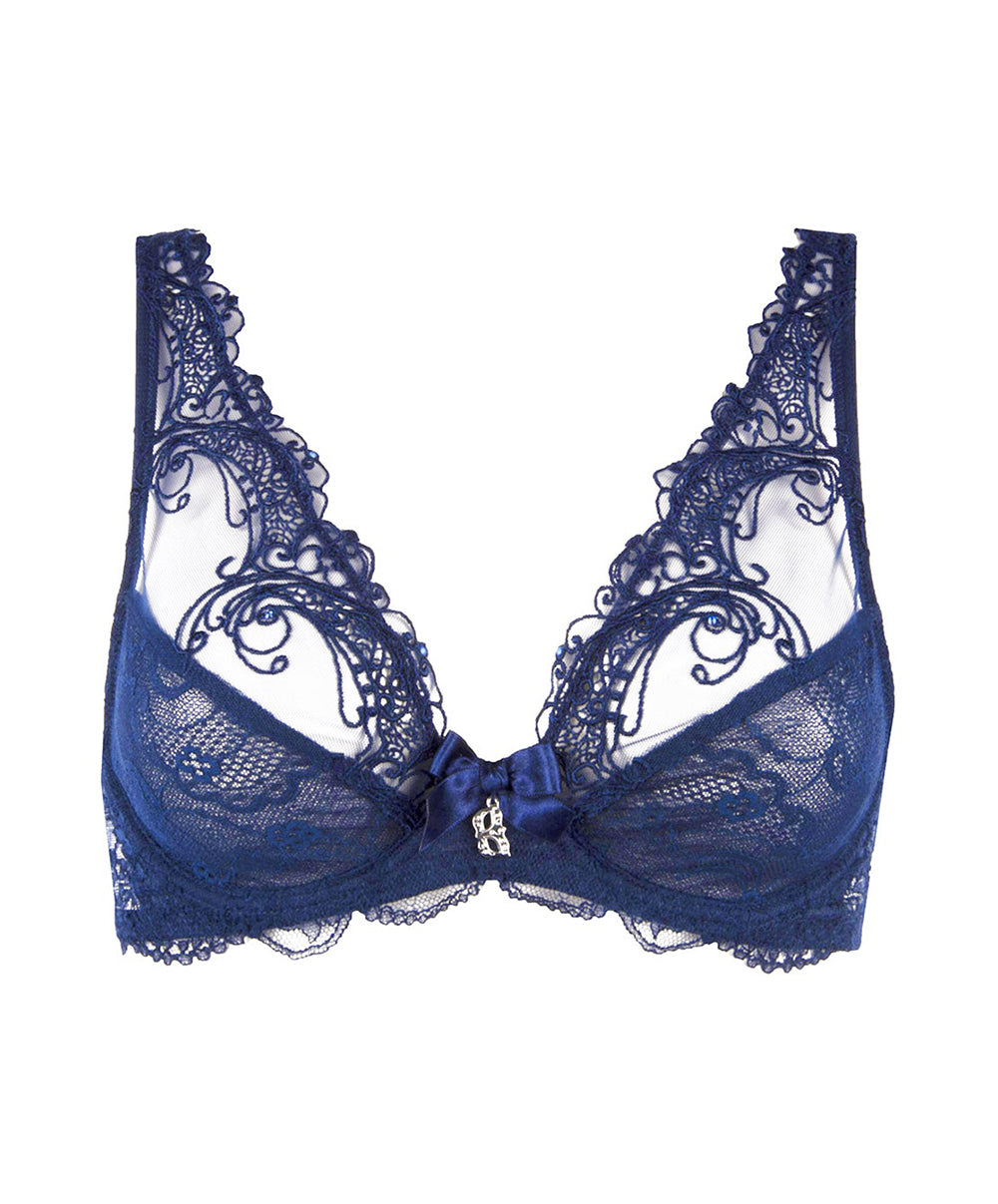 Soutien-gorge sexy triangle armatures Lise Charmel Soir de Venise bleu ACA7403-BV