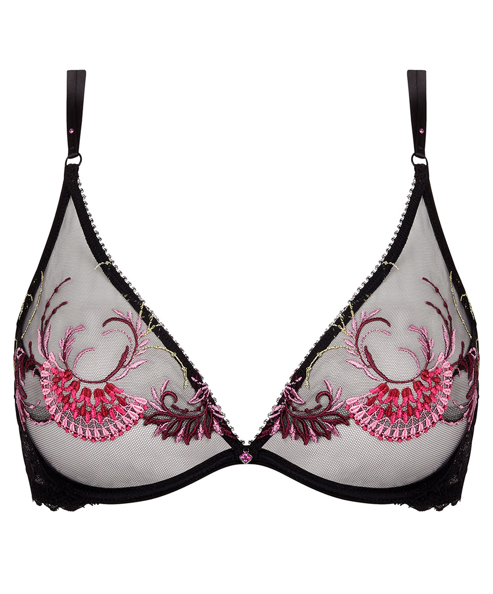 Soutien-gorge triangle armatures Lise Charmel Floraison Passion safran rose ACH6986-SR