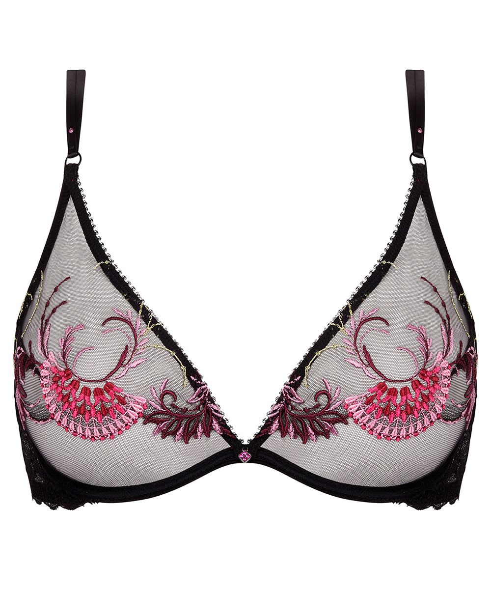 Soutien-gorge triangle armatures Lise Charmel Floraison Passion safran rose ACH6986-SR