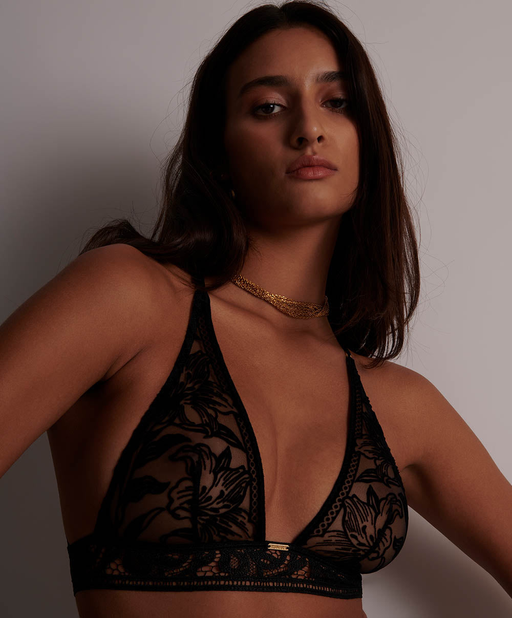 Soutien-gorge triangle sans armatures Cœur à corps Noir Aubade 1B10B-NOIR