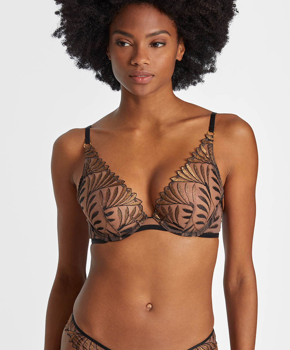 Soutien-gorge triangle Aubade x Iris Van Herpen Sensory illusion Golden Leaves Aubade RCF12-GLEA