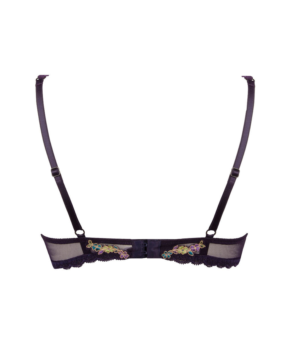 Soutien-gorge triangle sexy "Glamour" Lise Charmel Dentelle Cashmer emaux cashmer (=prune) ACH7451-EC